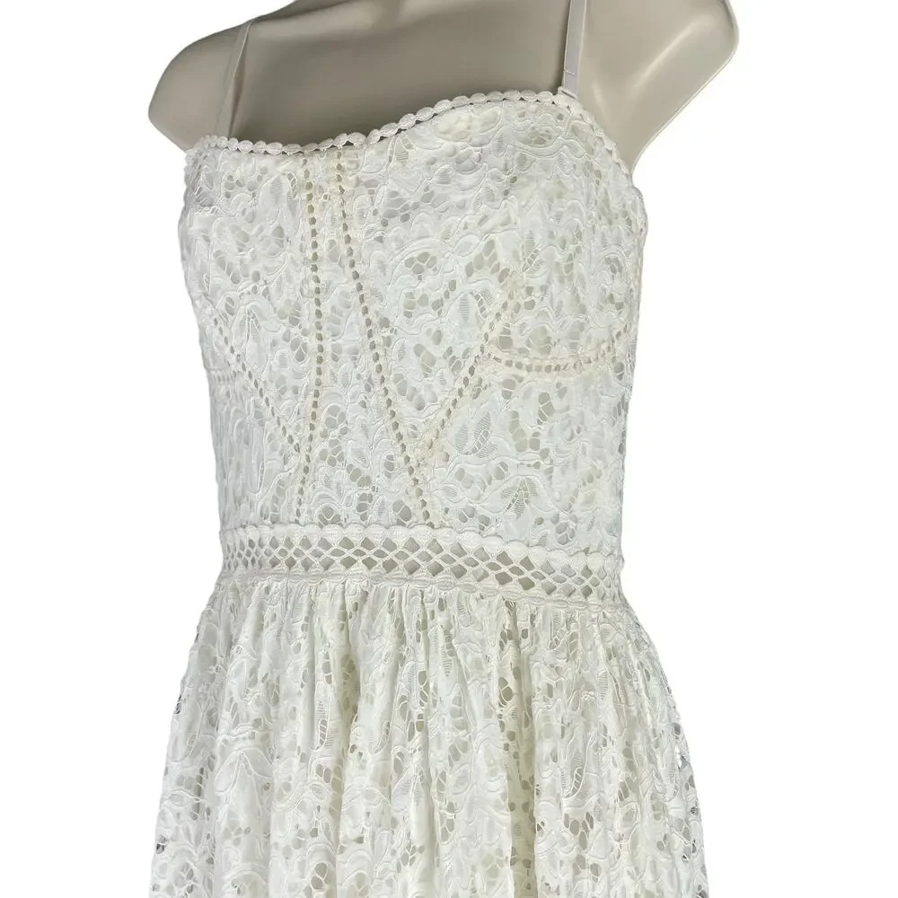 Jonathan Simkhai Strapless Lace Bridal Dress Convertible White Size 6 - Picture 7 of 12
